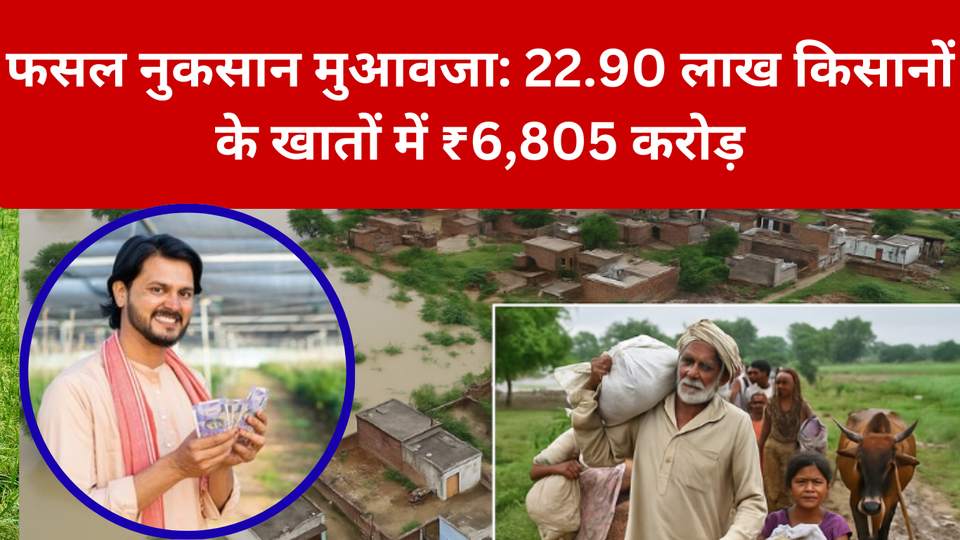फसल नुकसान मुआवजा: 22.90 लाख किसानों के खातों में ₹6,805 करोड़