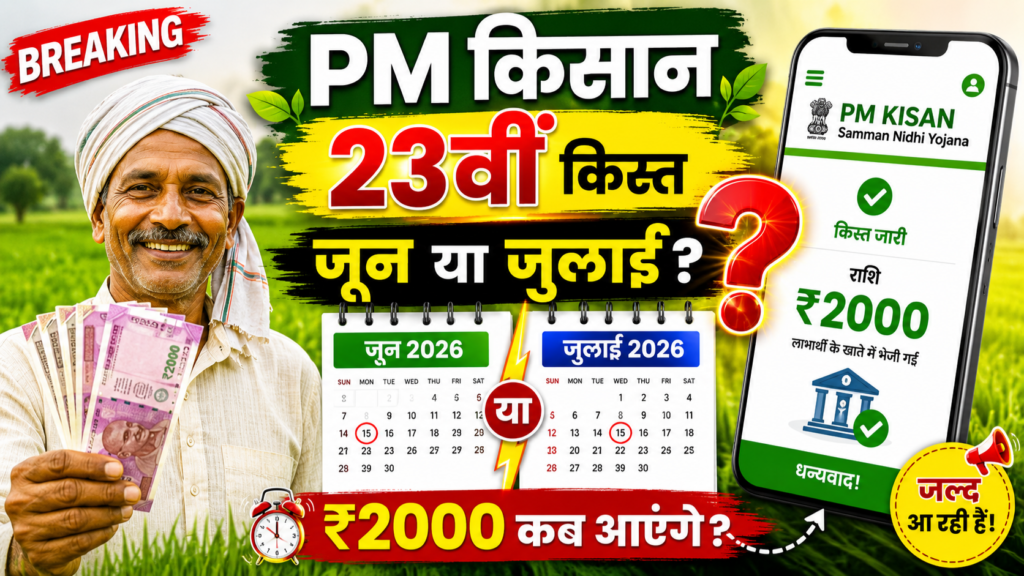 PM Kisan 23vi Kist 2026 mein kisan apne mobile se beneficiary status check kar raha hai