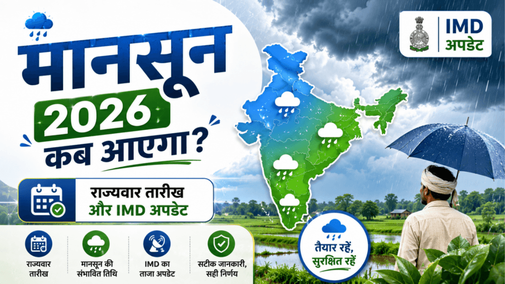 Monsoon 2026 Kab Aayega — IMD राज्यवार मॉनसून आगमन तारीख और अपडेट