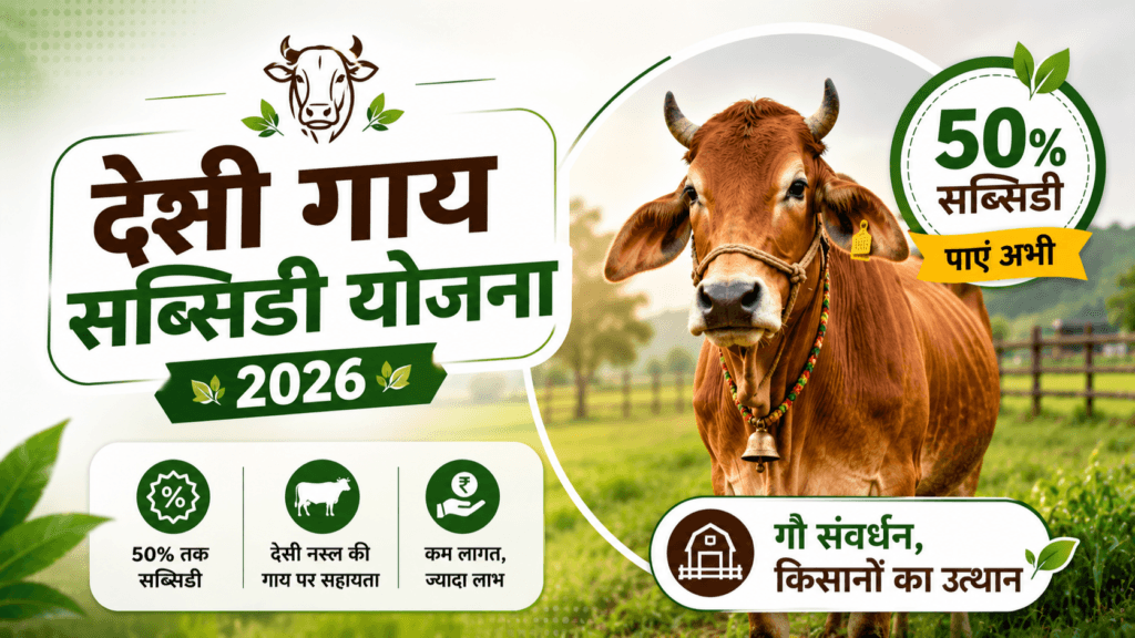 Desi Gaay Subsidy Yojana 2026 — देशी गाय पर 50% सब्सिडी सरकारी योजना की पूरी जानकारी