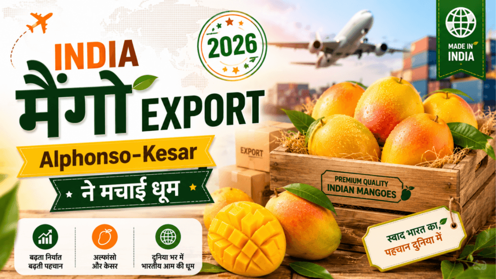 India Mango Export 2026 — Alphonso Kesar ने दुनिया के 45 देशों में मचाई धूम