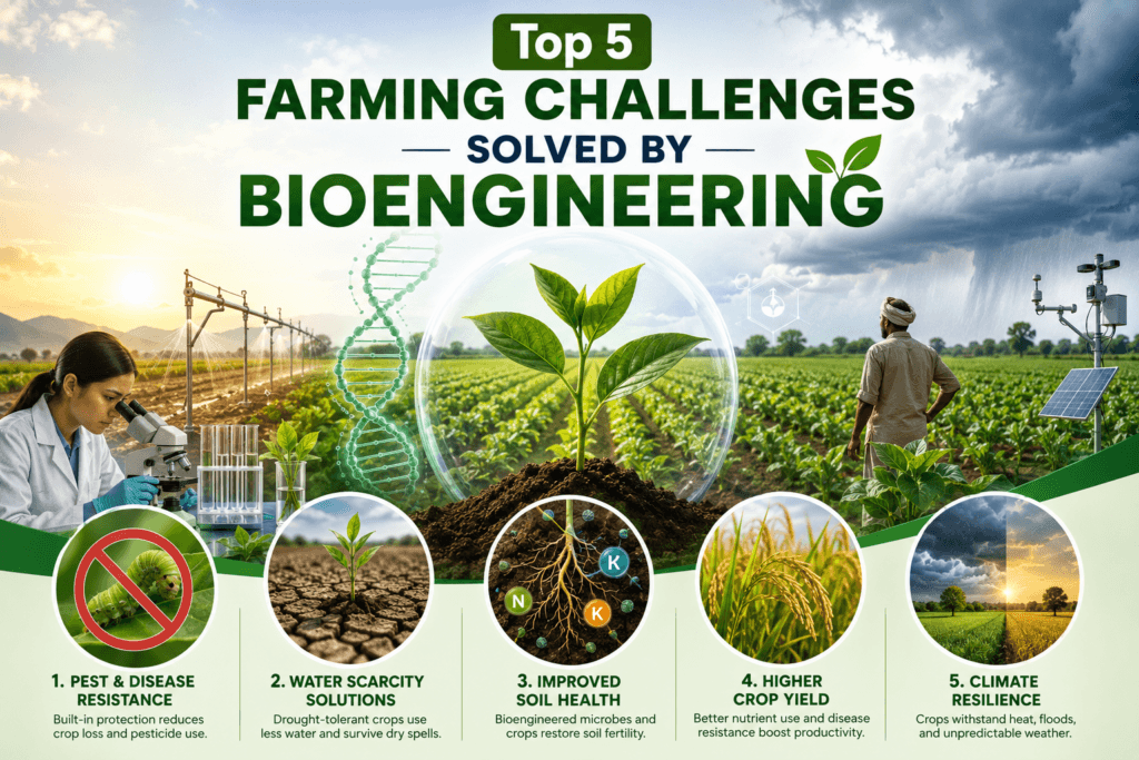 Farming Challenges Solved by Bioengineering